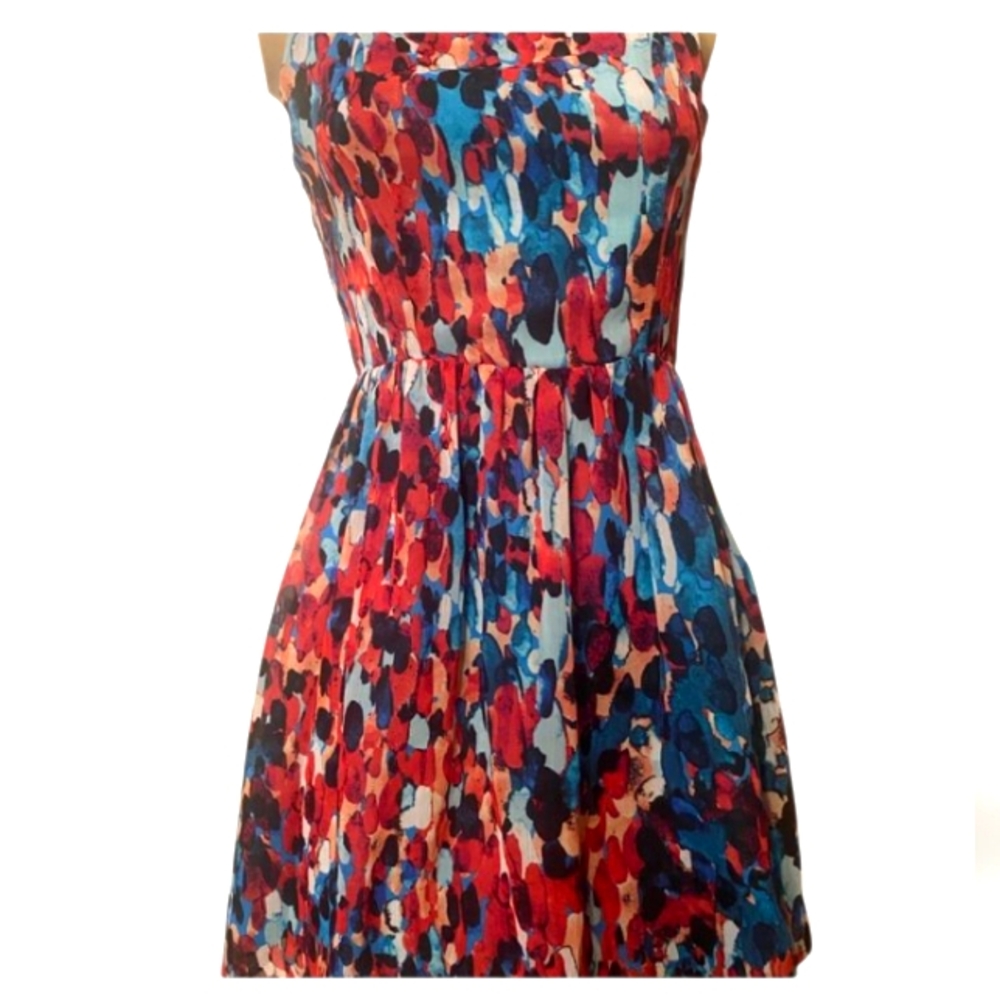 Colorful Abstract Print Mini Dress